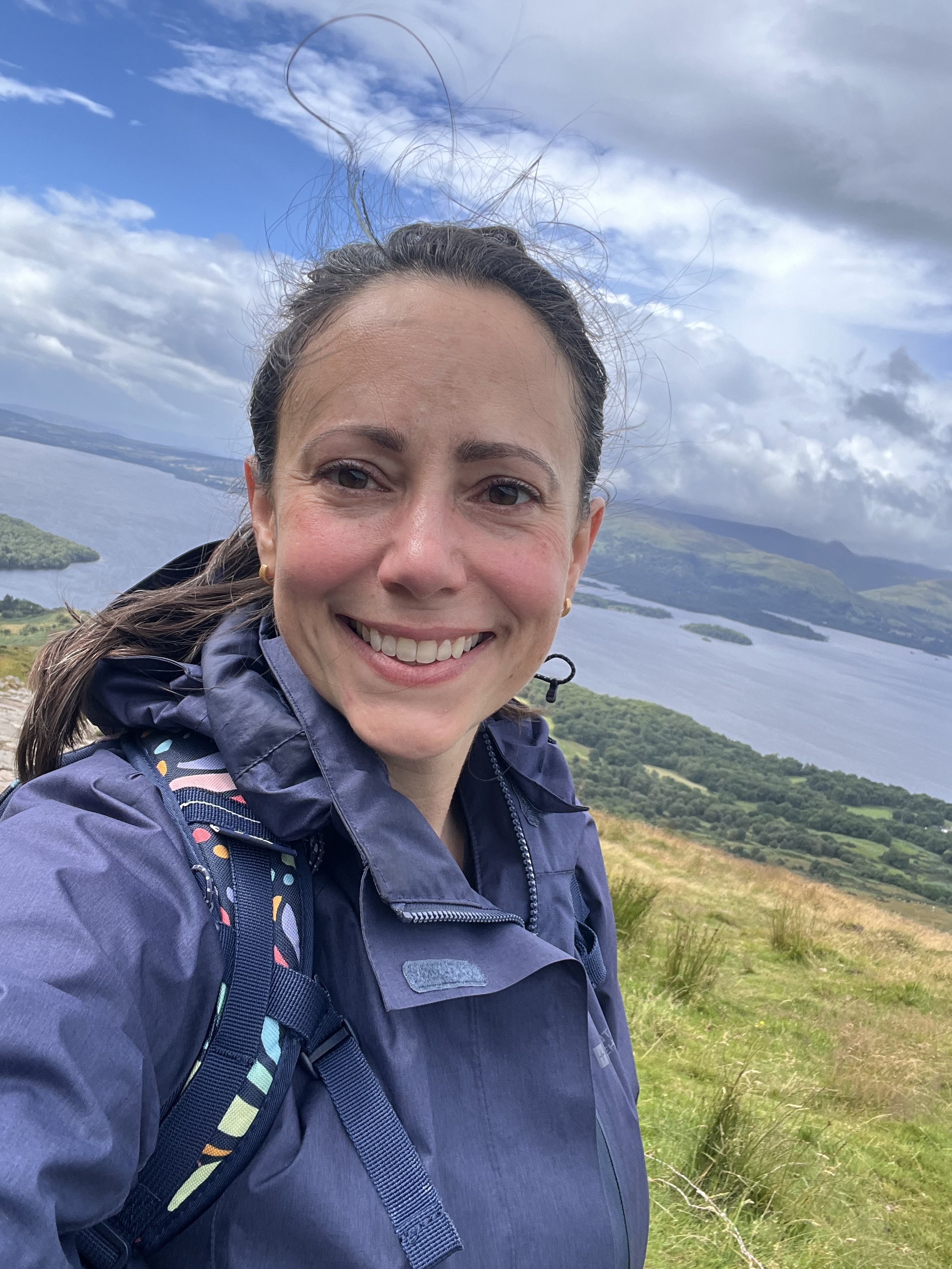 Noelle Legrain hiking at Conic Hill